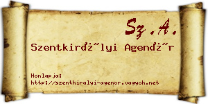 Szentkirályi Agenór névjegykártya